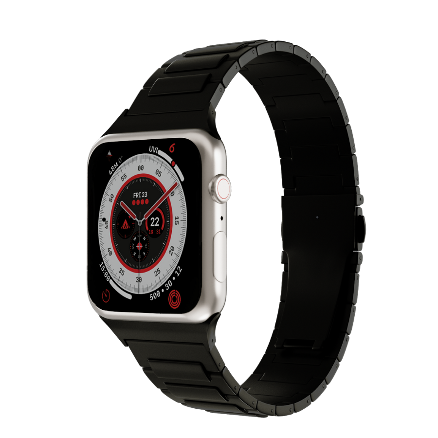 MaKTech Titanium Wristband,Metal Strap with Tortoise Buckle,Compatible with  Apple Watch 9/Ultra 2/SE/8/7/2023